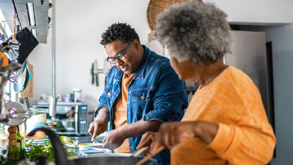 family in kitchen