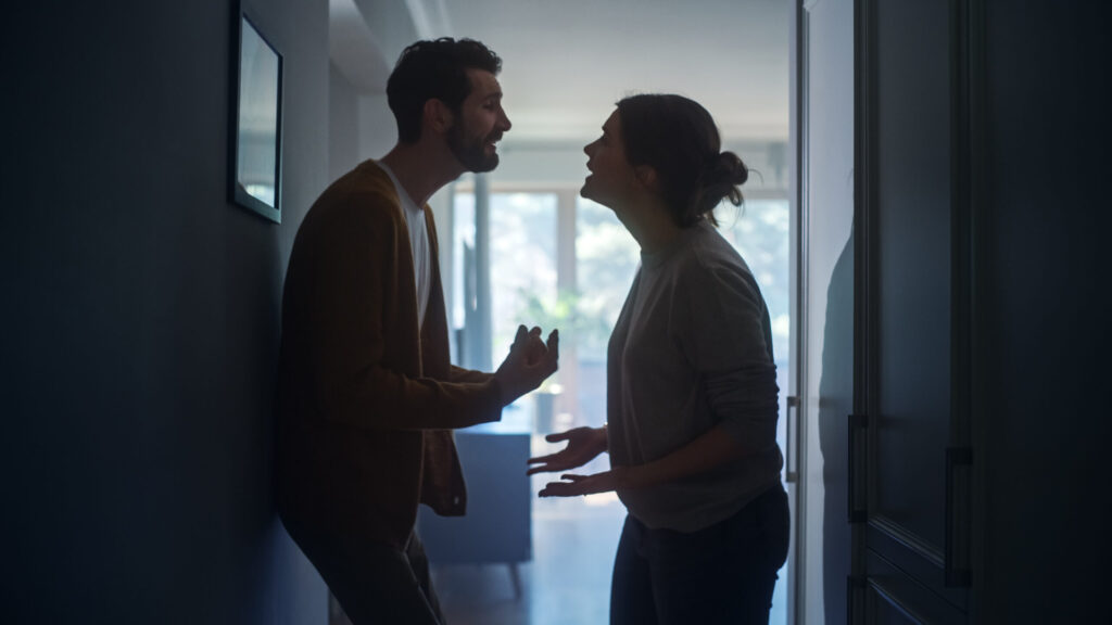 Couple fighting in an abusive relationship